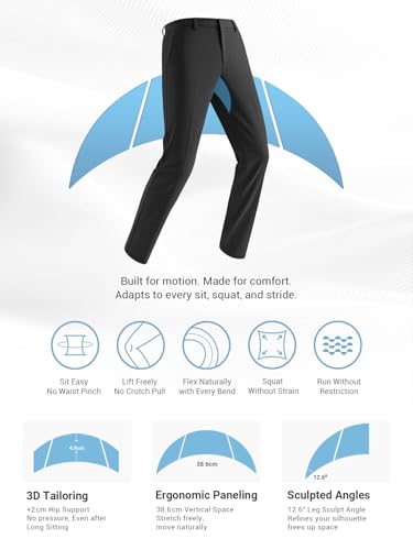 Mens Dress Pants, Men's High Stretch Iron Free Classic Pants Lightweight Breathable Pant for Golf Work Business4