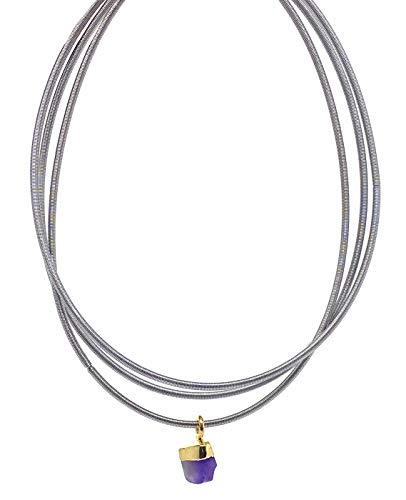 Emerson & Oliver Wellness Dia Spring Charm Bracelets â€“ Set of 3 Simple, Inspirational, Boho, Minimalist Bracelets with Crystal Charm (Amethyst Crystal)