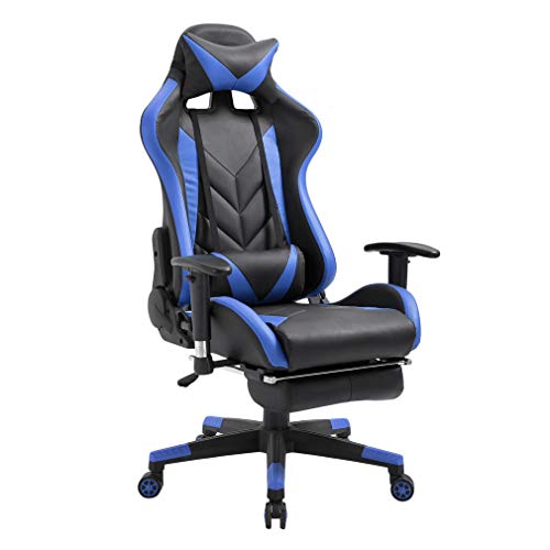 Poncherish Racing - Silla de Oficina con reposabrazos Plegables y Respaldo Alto (150 kg, Altura Regulable)