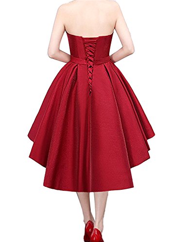 2018 Sexy Prom Dress High Low Short Homecoming Dresses Elegant Satin Party Gown YW222