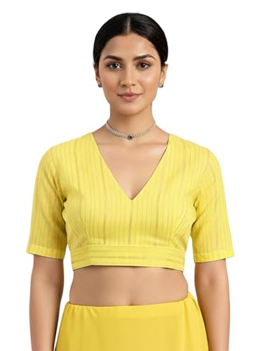 Image of Thevasa Women's Everyday Divine Depth V Neck Half Sleeves Blouse