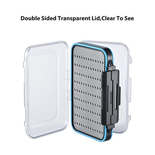 Image of Magreel Waterproof Fly Fishing Box, Two Sided Lightweight Flies Lure Case, Easy Grip Transparent Fishing Box-Multiple Sizes