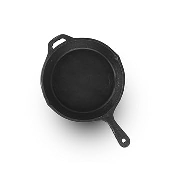 The Indus Valley Preseasoned Cast Iron Fry Pan/Skillet with Long Handle| Small 25cm/ 9.8inch, 1.6Ltr, 2.4kg | Induction Friendly | Nonstick Fish Fry Pan, 100% Pure & Toxin Free, No Chemical Coating