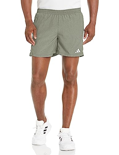 Image of Adidas Men's Own The Run Heather Shorts, Silver Pebble Melange, Medium
