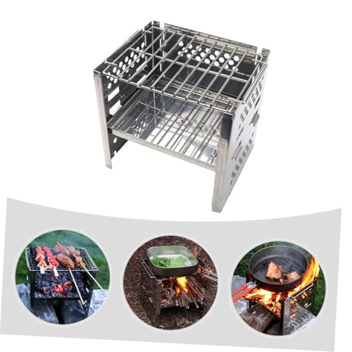 Grille double couche réglable et pliable pour réchaud nomade - 8
