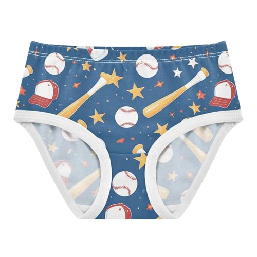Wusikd Baseball Girls' Underwear Cotton Stars Girls Briefs Soft Toddler Underwear 2T