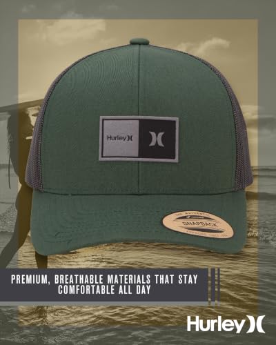 Image of Hurley Mens Trucker Hat - Flexible Quick Dry Fairway Mesh Trucker Hat for Men with Snapback Closure - Classic Mens Caps