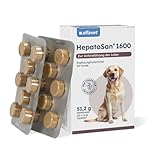Alfavet HepatoSan 1600 - 32 comprimés - Complément alimentaire pour chien - Pour soutenir la fonction hépatique en cas d'insuffisance hépatique chronique - Avec curcuma