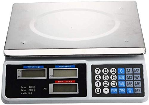 Báscula digital electrónica acero inoxidable 40kg/5g