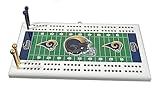 Rico Industries St Louis Football Rams Classic Two Track Wooden Field Shaped Cribbage Board & Pegs