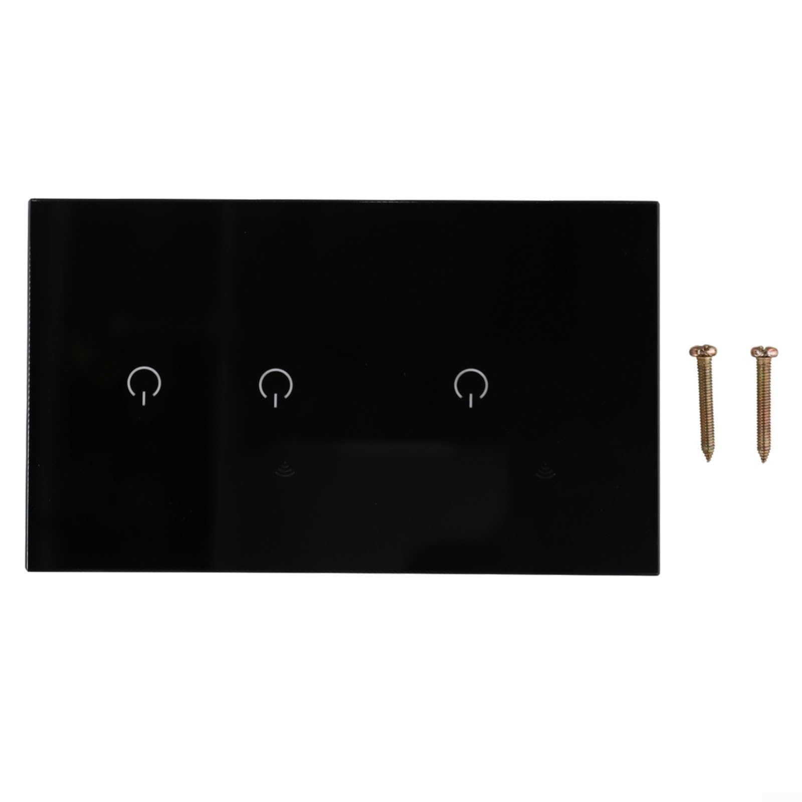 Interruttore touch WLAN 220 V vetro per controllo app tuya WiFi Touch (3 marce, nero)