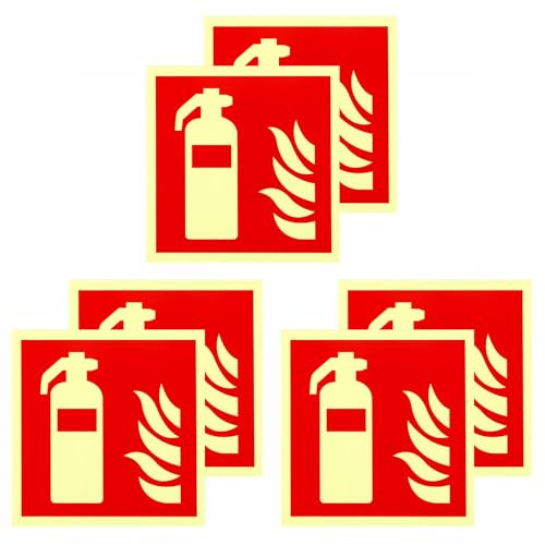 Paquete de 6 letreros de fuego, adhesivos de PVC para extintor de incendios, letreros informativos para oficinas, negocios y edificios