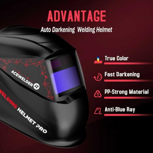 Image of ACEWELDER 140A MIG Welder, 3 in 1 Flux Core, MIG /LIFT TIG /Stick Welding Machine 110V Portable IGBT Inverter Synergic Control, LED Display with Welding Helmet