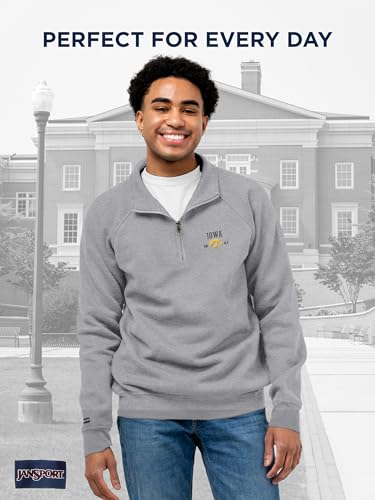 Image of JanSport Unisex Adult NCAA Officially Licensed Rival Long Sleeve Stand-Up Collar Quarter Zip Sweatshirt