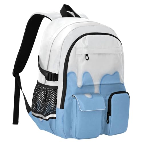 Mochilas para laptop diseño de helado azul con amplio espacio interior 2