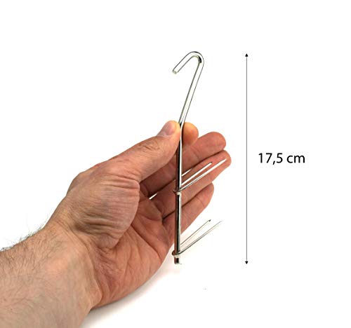 Zite Fishing Rookhaken set - 6 stuks V-vormige haken voor het roken van vissen - roestvrij staal rookhaken - Image 3