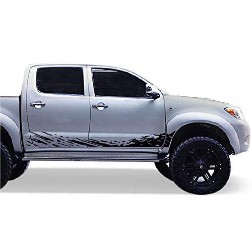 Decal Sticker Graphic Lower Mud Splash Kit Compatible with Toyota Hilux 2004-2017 (Black)