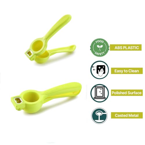 Image of Lemon Squeezer & Citrus Juicer with with Attached Bottle Opener, Manual Hand Press for Fresh Lemon, Lime, Orange Juices, Easy Squeeze, Easy Clean, 2-in 1 Lime Squeezer (Yellow)
