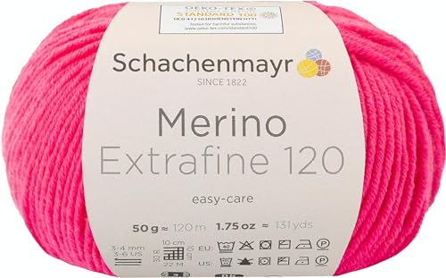 Schachenmayr Merino Extrafine 120 9807552-00139 azalee Handstrickgarn, Schurwolle