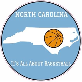 U.S. Custom Stickers North Carolina All About Basketball Circle Decal 5 Inch