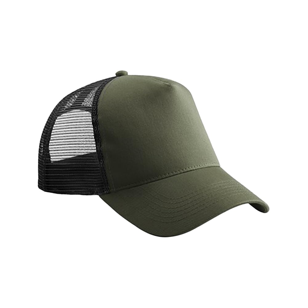 Beechfield Unisex Olive Green / Black Beechfield® B640b Junior Snapback Trucker - Olive Green/Black