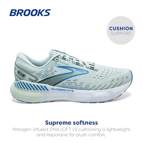 Image of Brooks Women's Glycerin GTS 20 Supportive Running Shoe - Blue Glass /Marina /Legion Blue - 6 Medium