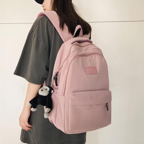 Image of JARKJARD Aesthetic Cute Backpack for Girls Student School College Travel | Large Capacity Solid Color Bookbag Daypacks for Women Daily Casual use