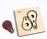 WellieSTR 1 Set Leather Cutting die Leather Craft DIY Key Ring Wooden Template Knife Punching Key Chain Cutting Mould Cutter(with Stitch Hole)