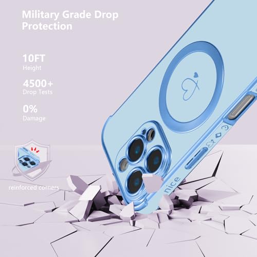 Coque iPhone 16 Pro MagSafe cœur bleu parfaite au quotidien