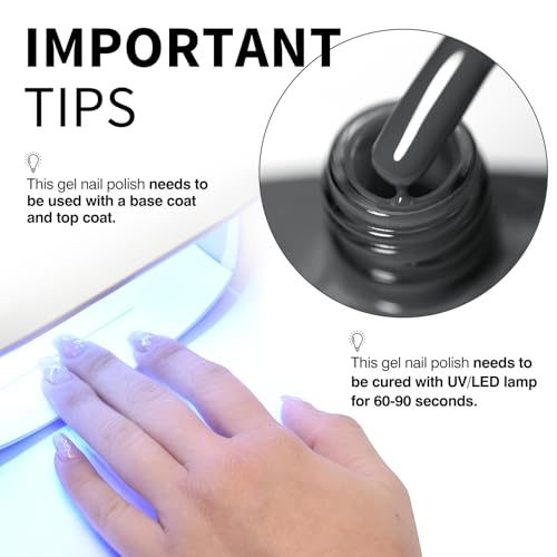 Image of CANNI 9ml Gray Gel Nail Polish High Gloss UV LED Soak Off Gel