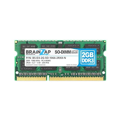BRAINZAP Memorycity Mémoire RAM DDR3 SO-DIMM PC3-8500S 2Rx8 1066 MHz 1,5 V CL7 Cover