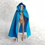 SSbeauty M 1/12 Scale Fabric Cape Cloak with Hat for 6' 1:12 Body Action Figure Clothes（no Figure (Blue Cloak)