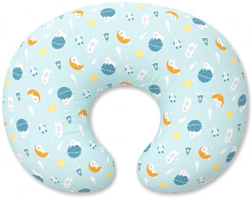 Image of Proliva Feeding Pillow for New Born Baby with Detachable Cover Breast Feeding, Maternity Nursing Pillow for Breastfeeding Set of Support for Baby Feeding Pillow Mom Home (Dog Firozi-K1)