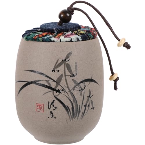 Cabilock Chinesische Teedose Keramik Vorratsdosen Gewürzgläser Teebox Vintage Teedosen Vintage Gewürzdosen Keramik Tee Kanister Salztopf Porzellan Tee Jar für Lose Tee