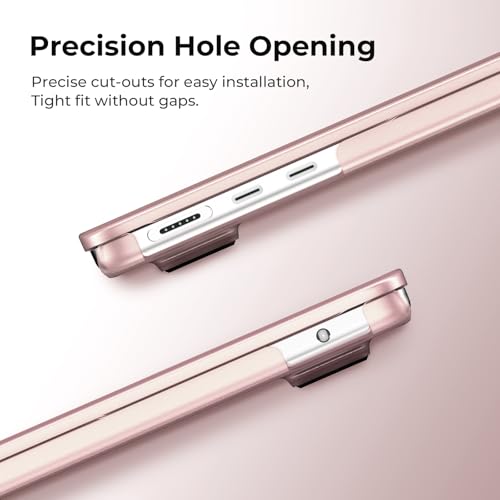 Image of BlueSwan Case Compatible for Macbook Air 13 inch M5 2026 2025 2024 2022 M4 M3 M2, A3449 A3240 A3113 A2681, Air 13.6 inch Flexible PP＆Matte Shell Cover, Anti-rupture Shockproof Anti-fingerprint, Matte Pink