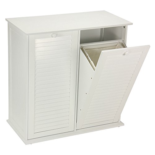 Household Essentials Tilt-Out Laundry Sorter Cabinet With Shutter Front, White #TOP2