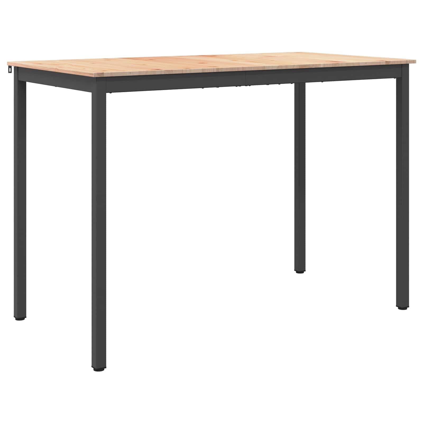 Table de bar naturelle en bois massif et métal au design minimaliste épuré