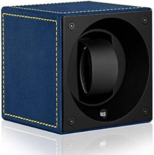 Swiss Kubik Velour Windsor blau/gelbe Ziernaht Batteriebetrieb für 1 Automatikuhr