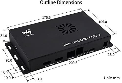 Metal Case/Box With Cooling Fan For Raspberry Pi Compute Module 4 Io Board, Mini Computer Chassis With Hdmi,Ethernet,Usb ,Dsi Display Port, Csi Camera Port #TOP6