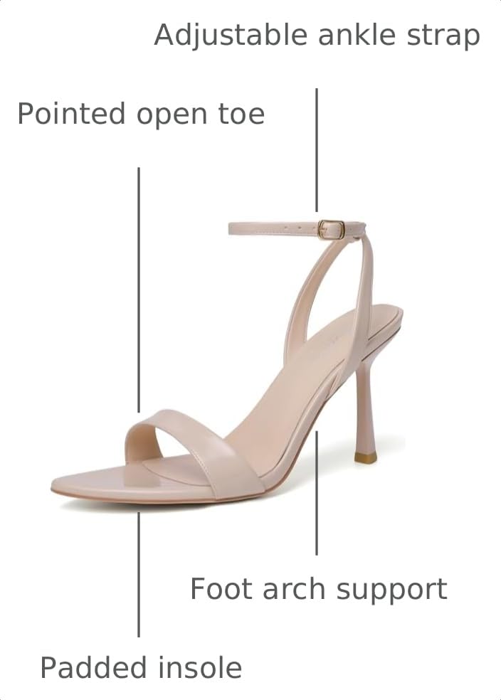 Image of Mostrin Heels for Women Strappy Pointed Open Toe Stiletto High Heeled Sandals