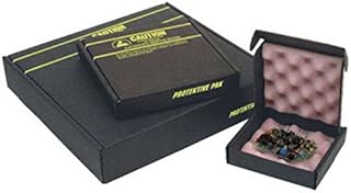 Impregnated Corrugated Fiberboard ESD-Safe Circuit Board Shipper with Foam, 7 in X 5 in X 2-1/2 in, Black - (8 Units)