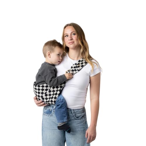 Mab Monarch Toddler Sling Carrier Ergonomic Hip Carry Support for Toddlers Adjustable and Breathable Sling for Easy Up/Down & Comfortable Holding (1645 lbs Ebony Check)