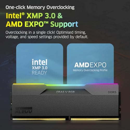 Image of KLEVV CRAS V 32GB (2X16GB) DDR5 GAMING RAM 6400MT /S CL32 MEMORY MODULE KIT
