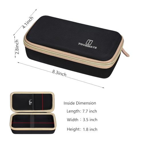 Image of Tourmate Hard Storage Case for Tire Pressure Gauge, Portable Oxford Cloth Storage Box - 100 PSI (Only Case) (Black & Gold)