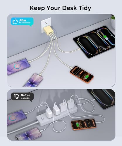 Image of [2-Pack] USB Fast Charging Block, 4-Port 40W Multiple Charge Adapter