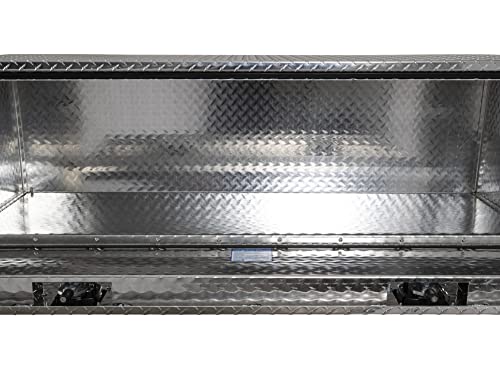 Image of Buyers Products 1705125 Diamond Tread Aluminum Topsider Truck Box with Lockable T-Handle Latch, 18 x 24 x 60 Inch, Truck Storage and Organizer, Made in the USA, Silver