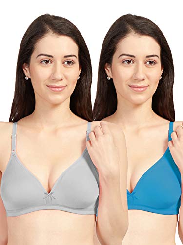 Image of SONARI Omania Womens Non-Padded Cotton Polyester Bras - Solid, Non-Wired, Medium Coverage, Hand Washable (Pack of 2)