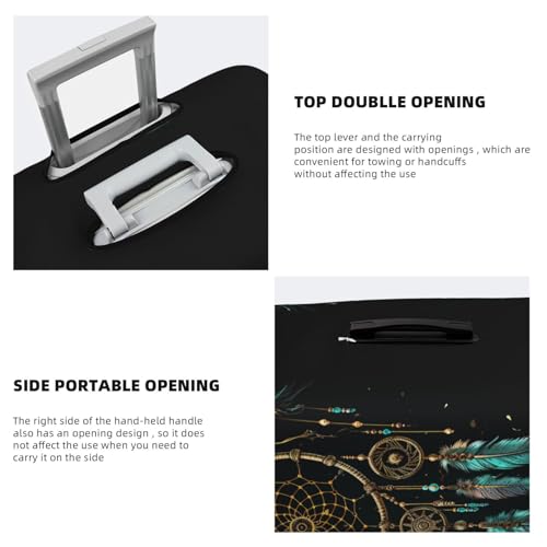 Elastic Travel Luggage Cover for Suitcase Tsa Approved Stretch Scratch-Resistant Suitcase Protector Cover Washable Dark dream catcher Baggage Covers Fits 18-32 Inch Luggage Case4