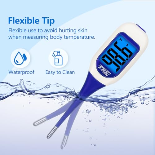 image for FDK Large LCD Screen Digital Thermometer for Fever, 10 Seconds Fast & 