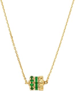 Collar con colgante de plata de ley en tono dorado premium Kors MK para mujer, MKC1608BN710